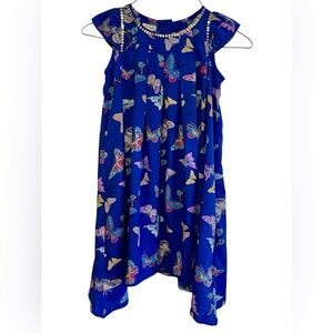 Monsoon Blue Pink Asymmetrical Sundress Casual